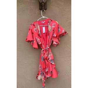 BB Dakota Floral Red Mini Dress